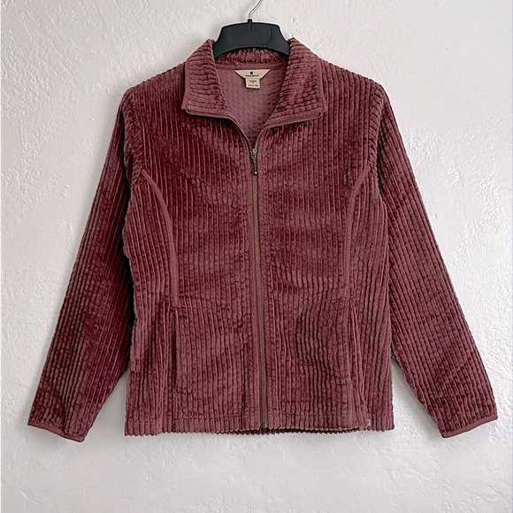 Woolrich cotton corduroy zip front jacket, hazelberry deep dusty rose - Picture 1 of 9